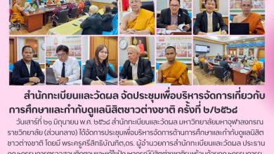Photo of สำนักทะเบียนและวัดผล จัดประชุมเพื่อบริหารจัดการเกี่ยวกับการศึกษาและกำกับดูแลนิสิตชาวต่างชาติ ครั้งที่ ๒/๒๕๖๘