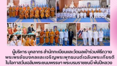 Photo of สำนักทะเบียนและวัดผล มจร. ร่วมพิธีถวายพระพรชัยมงคลแด่สมเด็จพระพันปีหลวง
