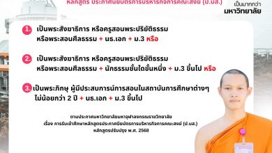 Photo of คุณสมบัติของผู้สมัครเข้าศึกษา หลักสูตร ประกาศนียบัตรการบริหารกิจการคณะสงฆ์ (ป.บส.)