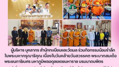 Photo of ผู้บริหารและบุคลากรสำนักทะเบียนและวัดผล ร่วมกิจกรรมน้อมรำลึกในพระมหากรุณาธิคุณ เนื่องในวันคล้ายวันสวรรคต วันที่ ๑๐ ตุลาคม ๒๕๖๘