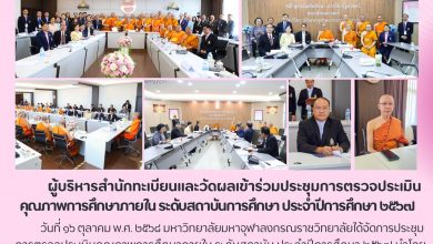 Photo of ผู้บริหารสำนักทะเบียนและวัดผลเข้าร่วมประชุมการตรวจประเมินคุณภาพการศึกษาภายใน ระดับสถาบันการศึกษา ประจำปีการศึกษา ๒๕๖๗