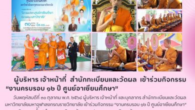 Photo of สำนักทะเบียนและวัดผล มจร ร่วมยินดี “งานครบรอบ ๑๒ ปี ศูนย์อาเซียนศึกษา” มุ่งสู่ความเป็นเลิศทางวิชาการระดับนานาชาติ