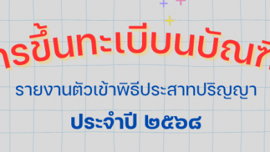 Photo of ประกาศการขึ้นทะเบีบนบัณฑิต รายงานตัวเข้าพิธีประสาทปริญญา ประจำ ๒๕๖๘