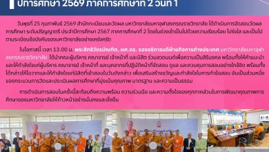 Photo of บรรยากาศการสอบวัดผลการศึกษา ระดับปริญญาตรี ปีการศึกษา 2569 ภาคการศึกษาที่ 2 (วันที่ 1)