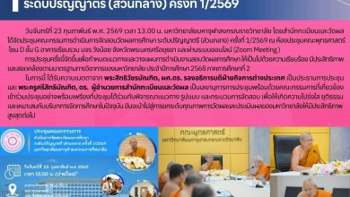 Photo of ประชุมคณะกรรมการดำเนินการจัดสอบวัดผลการศึกษา ระดับปริญญาตรี (ส่วนกลาง) ครั้งที่ 1/2569
