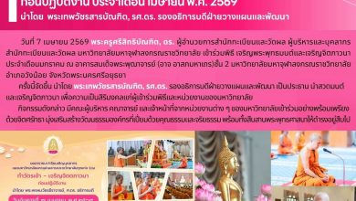 Photo of 🙏 เสริมสิริมงคลต้อนรับเดือนเมษายน! มจร. จัดพิธีเจริญพระพุทธมนต์และเจริญจิตภาวนา มุ่งสร้างวัฒนธรรมองค์กรแห่งคุณธรรม