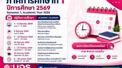 Photo of กำหนดการลงทะเบียนเรียน ประจำปีการศึกษา 2569 ภาคการศึกษาที่ 1