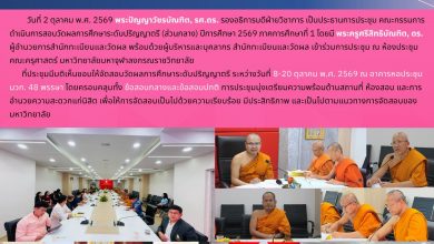 Photo of ประชุมคณะกรรมการดำเนินการสอบวัดผลการศึกษา ระดับปริญญาตรี (ส่วนกลาง) ปีการศึกษา 2569 ภาคการศึกษาที่ 1